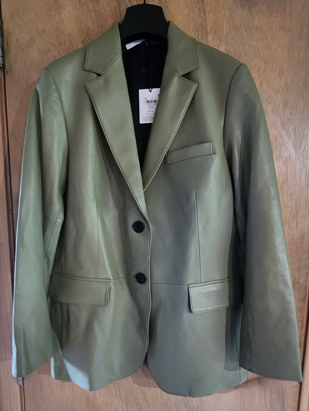 Coach Green Lambskin Leather Blazer Oversized Jacket Small New With Tags CQ220 - Picture 5 of 15